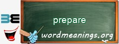 WordMeaning blackboard for prepare